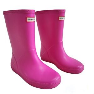 Hunter Kids First Classic Waterproof Rubber Rain Boots Pink